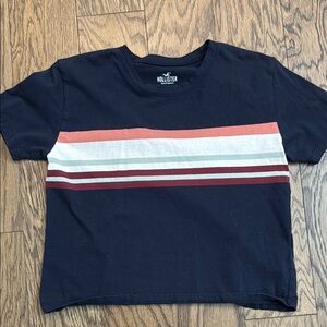 Hollister Navy Striped T-Shirt